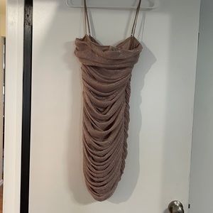 House of CB pale pink Ella dress with ruched detailing